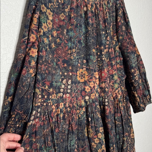 Treasure & Bond Floral Tiered Cotton Gauze Midi Dress Boho Romantic Cottagecore - Picture 4 of 8